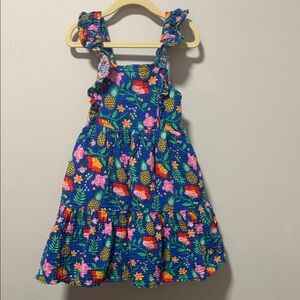 Tropical Paradise Ruffle Strap Sundress with Pineapple Print size 6